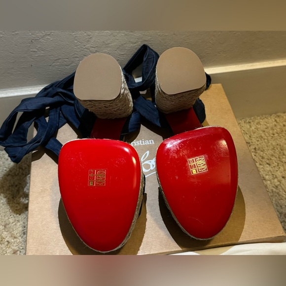 NWT Christian Louboutin MARIZA DU DESERT Platform Heels Espadrille Sandal Shoes - Picture 6 of 9